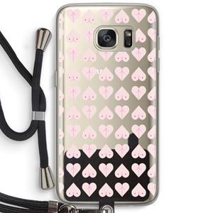 CaseCompany Ass 'n Titties: Samsung Galaxy S7 Transparant Hoesje met koord