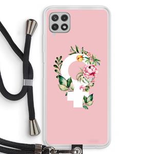 CaseCompany Venus: Samsung Galaxy A22 4G Transparant Hoesje met koord