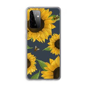 CaseCompany Sunflower and bees: Samsung Galaxy A72 Transparant Hoesje