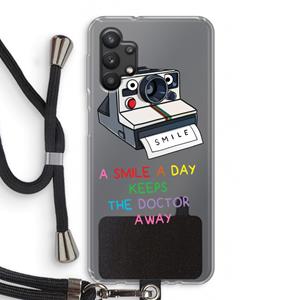 CaseCompany Smile: Samsung Galaxy A32 5G Transparant Hoesje met koord