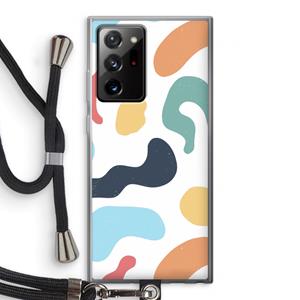 CaseCompany Memphis Shapes Blue: Samsung Galaxy Note 20 Ultra / Note 20 Ultra 5G Transparant Hoesje met koord