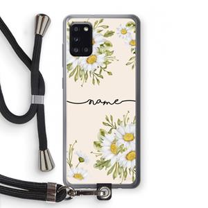 CaseCompany Daisies: Samsung Galaxy A31 Transparant Hoesje met koord