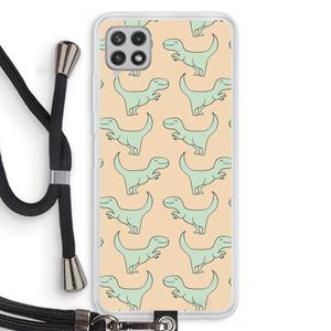CaseCompany Dinos: Samsung Galaxy A22 4G Transparant Hoesje met koord