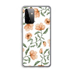 CaseCompany Peachy flowers: Samsung Galaxy A72 Transparant Hoesje