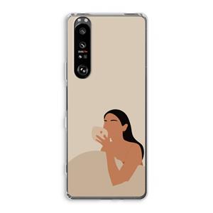 CaseCompany Fresh coffee: Sony Xperia 1 III Transparant Hoesje