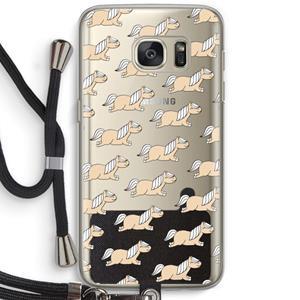 CaseCompany Ponys: Samsung Galaxy S7 Transparant Hoesje met koord
