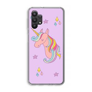 CaseCompany Roze eenhoorn: Samsung Galaxy A32 5G Transparant Hoesje