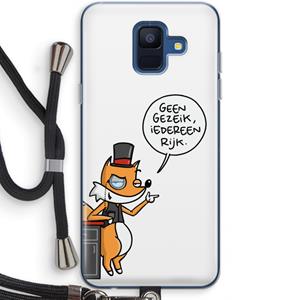 CaseCompany Geen Gezeik: Samsung Galaxy A6 (2018) Transparant Hoesje met koord