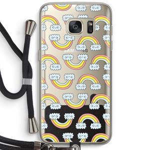 CaseCompany Regenboog: Samsung Galaxy S7 Transparant Hoesje met koord