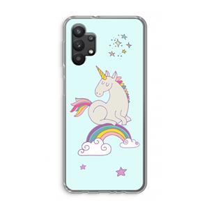 CaseCompany Regenboog eenhoorn: Samsung Galaxy A32 5G Transparant Hoesje