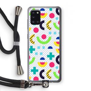 CaseCompany 8-bit N°1: Samsung Galaxy A31 Transparant Hoesje met koord