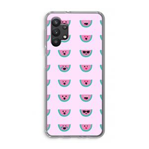 CaseCompany Smiley watermeloenprint: Samsung Galaxy A32 5G Transparant Hoesje