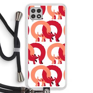 CaseCompany Dogs: Samsung Galaxy A22 4G Transparant Hoesje met koord