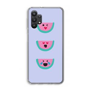 CaseCompany Smiley watermeloen: Samsung Galaxy A32 5G Transparant Hoesje