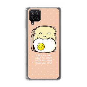 CaseCompany Sleep All Day: Samsung Galaxy A12 Transparant Hoesje