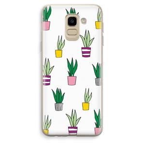 CaseCompany Sanseveria: Samsung Galaxy J6 (2018) Transparant Hoesje