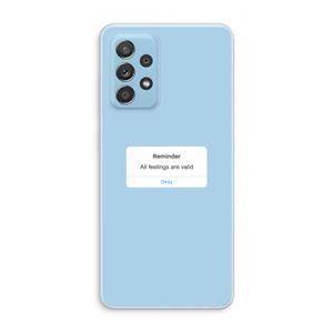 CaseCompany Reminder: Samsung Galaxy A73 Transparant Hoesje