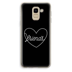 CaseCompany Friends heart black: Samsung Galaxy J6 (2018) Transparant Hoesje