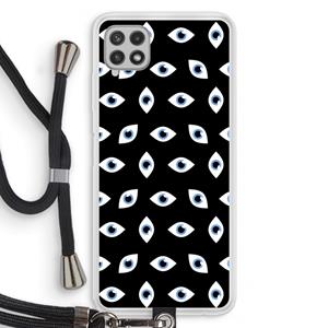 CaseCompany Eyes pattern: Samsung Galaxy A22 4G Transparant Hoesje met koord