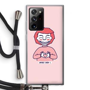 CaseCompany Hartje: Samsung Galaxy Note 20 Ultra / Note 20 Ultra 5G Transparant Hoesje met koord