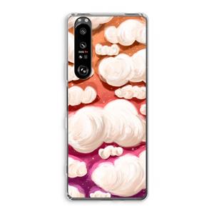 CaseCompany Katoen Wolken: Sony Xperia 1 III Transparant Hoesje