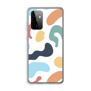 CaseCompany Memphis Shapes Blue: Samsung Galaxy A72 Transparant Hoesje