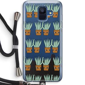CaseCompany Sansevieria: Samsung Galaxy A6 (2018) Transparant Hoesje met koord