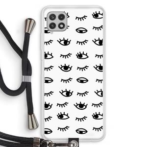CaseCompany Eye pattern #2: Samsung Galaxy A22 4G Transparant Hoesje met koord