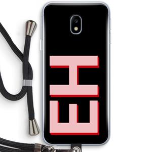 CaseCompany Monogram: Samsung Galaxy J3 (2017) Transparant Hoesje met koord