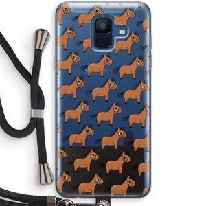 CaseCompany Pony: Samsung Galaxy A6 (2018) Transparant Hoesje met koord