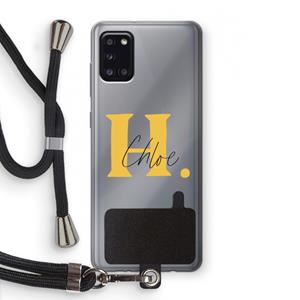 CaseCompany Amber Script: Samsung Galaxy A31 Transparant Hoesje met koord