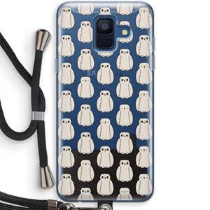 CaseCompany Uilen: Samsung Galaxy A6 (2018) Transparant Hoesje met koord