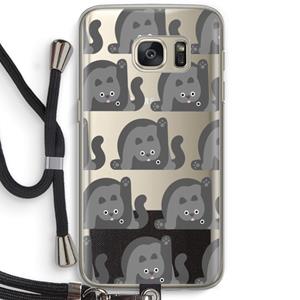CaseCompany Cats: Samsung Galaxy S7 Transparant Hoesje met koord