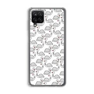 CaseCompany Zwanen: Samsung Galaxy A12 Transparant Hoesje