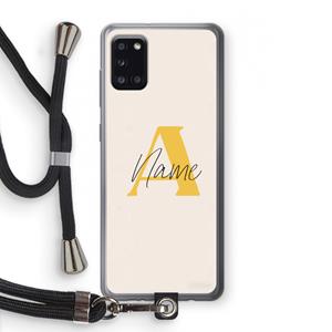 CaseCompany Amber Script: Samsung Galaxy A31 Transparant Hoesje met koord