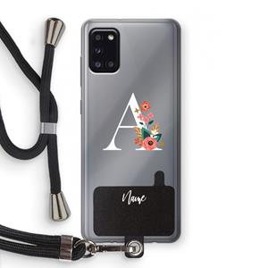 CaseCompany Pink Bouquet: Samsung Galaxy A31 Transparant Hoesje met koord
