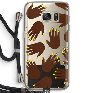 CaseCompany Hands dark: Samsung Galaxy S7 Transparant Hoesje met koord