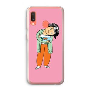 CaseCompany Visknuffel: Samsung Galaxy A20e Transparant Hoesje