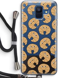 CaseCompany Croissant: Samsung Galaxy A6 (2018) Transparant Hoesje met koord