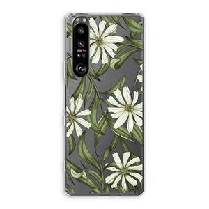 CaseCompany Wit bloemenpatroon: Sony Xperia 1 III Transparant Hoesje