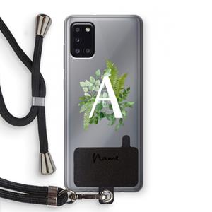 CaseCompany Green Brush: Samsung Galaxy A31 Transparant Hoesje met koord
