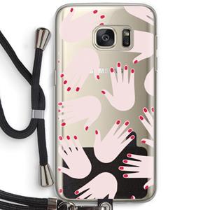 CaseCompany Hands pink: Samsung Galaxy S7 Transparant Hoesje met koord