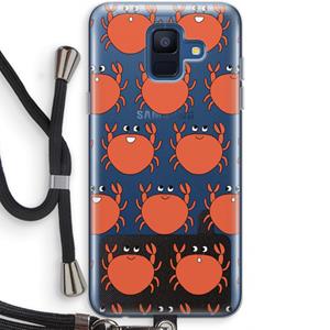 CaseCompany Krab: Samsung Galaxy A6 (2018) Transparant Hoesje met koord