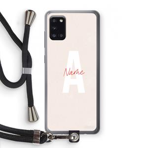 CaseCompany Strawberry Milkshake: Samsung Galaxy A31 Transparant Hoesje met koord