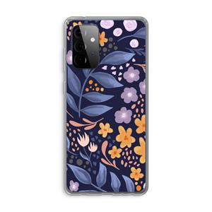 CaseCompany Flowers with blue leaves: Samsung Galaxy A72 Transparant Hoesje