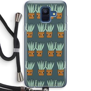 CaseCompany Sansevieria: Samsung Galaxy A6 (2018) Transparant Hoesje met koord