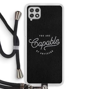 CaseCompany Capable: Samsung Galaxy A22 4G Transparant Hoesje met koord