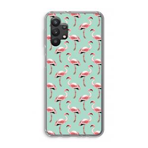 CaseCompany Flamingoprint groen: Samsung Galaxy A32 5G Transparant Hoesje