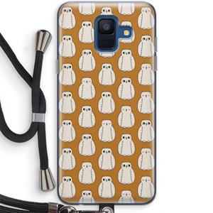 CaseCompany Uilen: Samsung Galaxy A6 (2018) Transparant Hoesje met koord