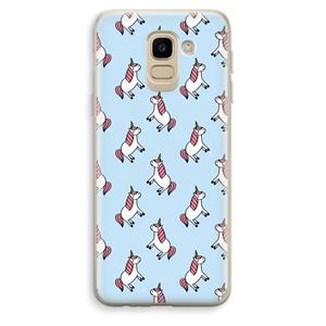 CaseCompany Eenhoorns overal: Samsung Galaxy J6 (2018) Transparant Hoesje